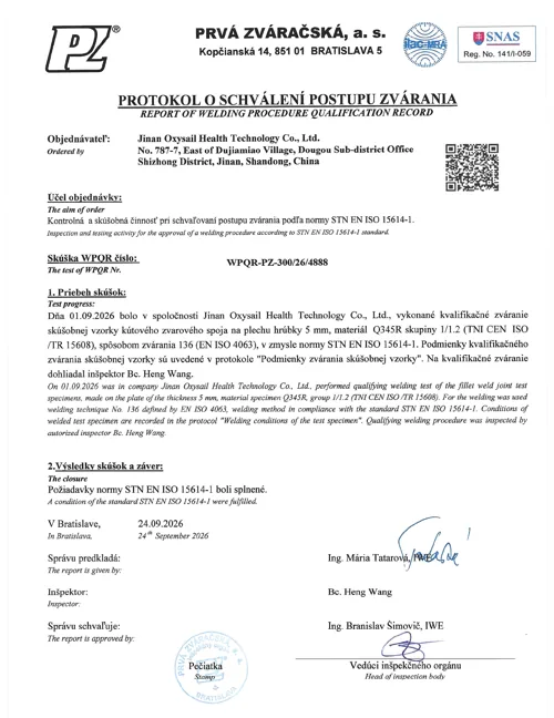 Welding Procedure Qualification Record - Fillet Weld