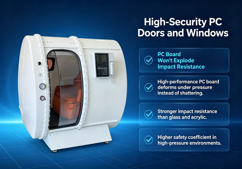 High-safety PC windows and observation