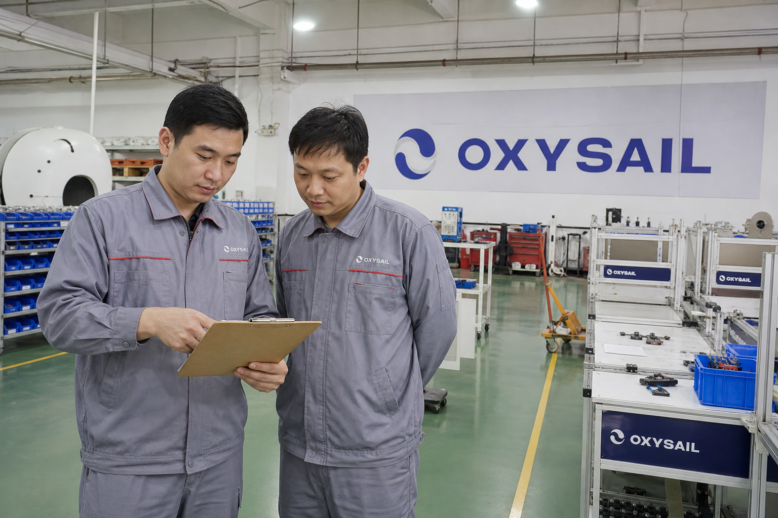 Hyperbaric oxygen chamber manufacturers production inspection team